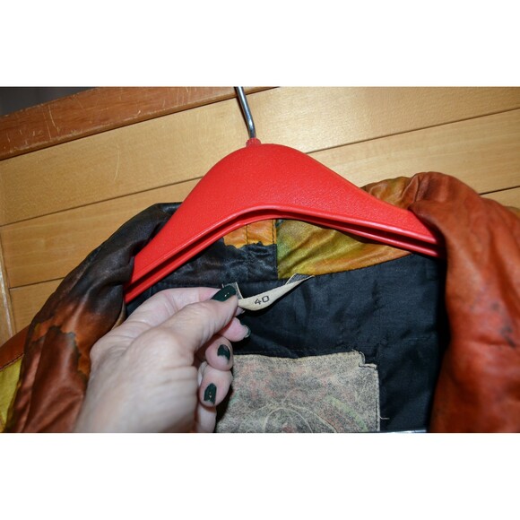 Vintage Coat German Puffer Abstract Unisex Retro Fabric - Picture 6 of 9